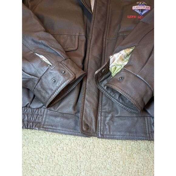 NWOT Handyman leather bomber jacket.vintage - Picture 10 of 11